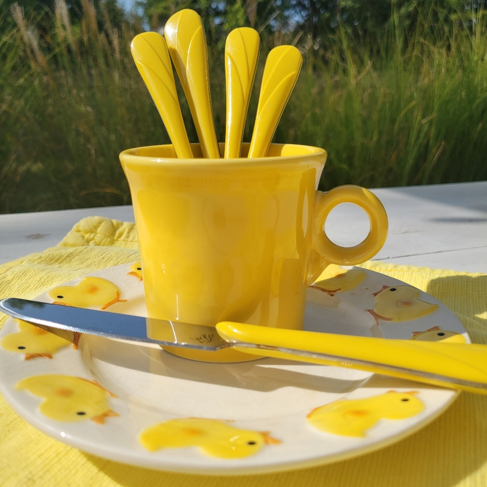 Fiesta Sunflower Swirl Flatware ~ Retired Item ~ Fiestaware ~ Post-86 ~ - Picture 4 of 16